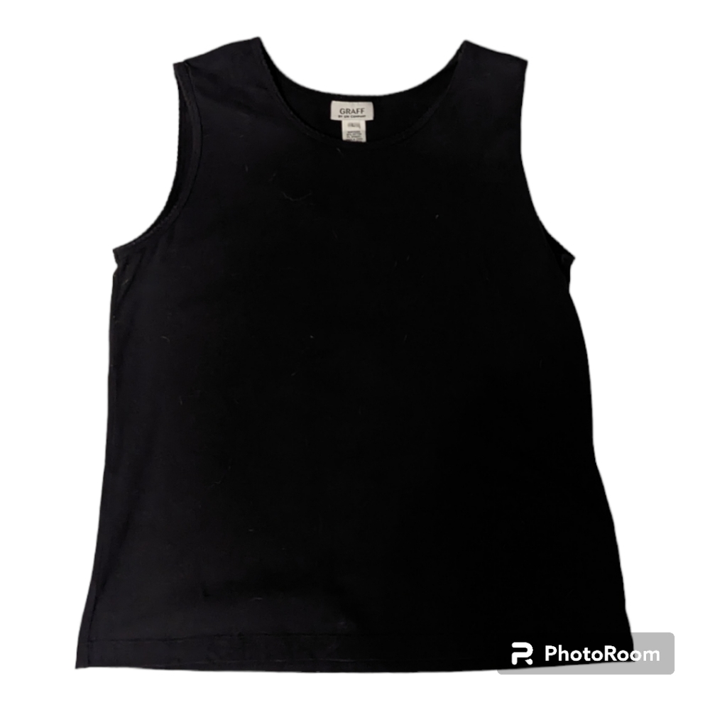 Vintage 90's Graff Black Tank Top Women's Large
